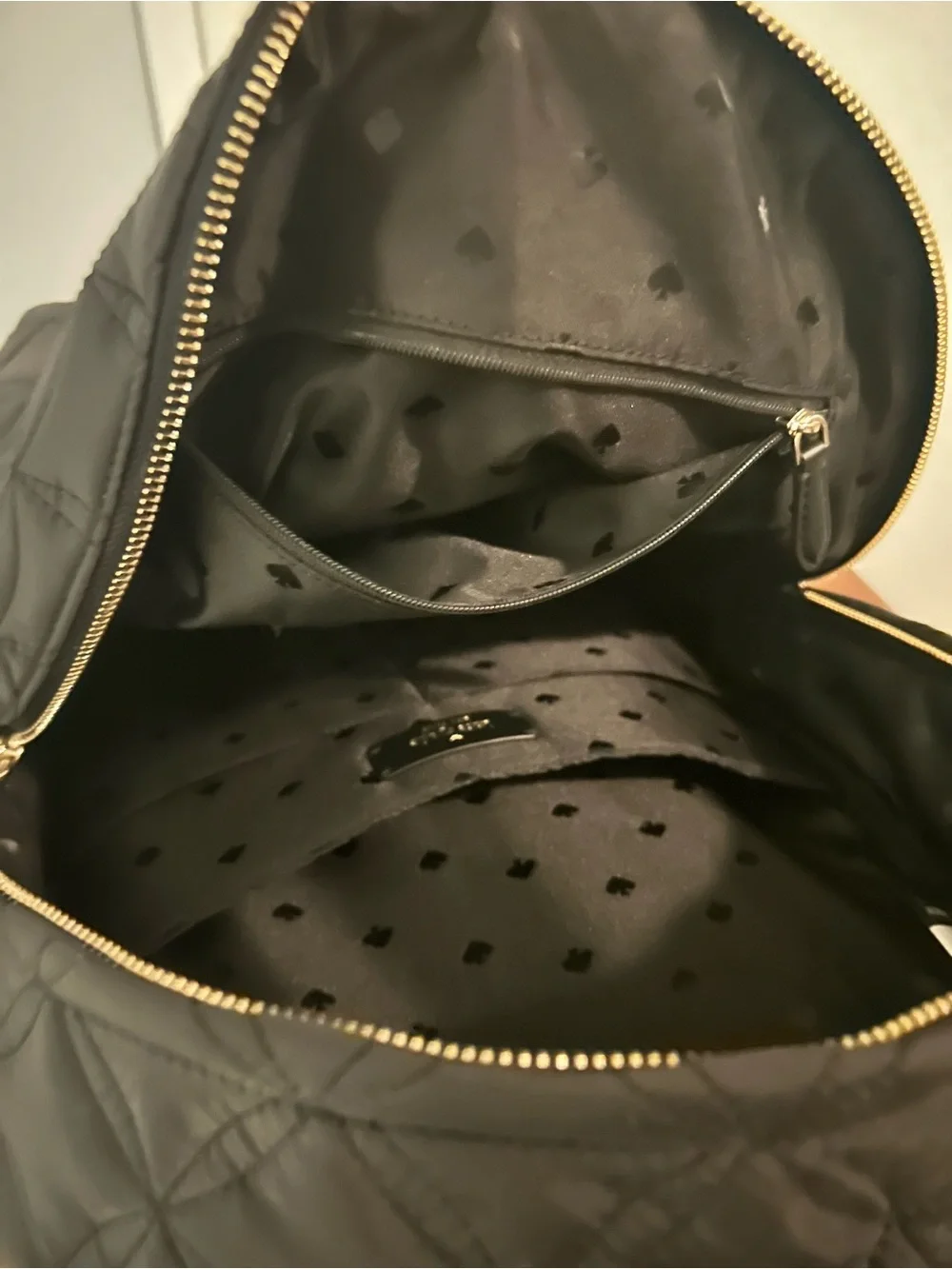 kate spade Quilted Black Nylon Backpack